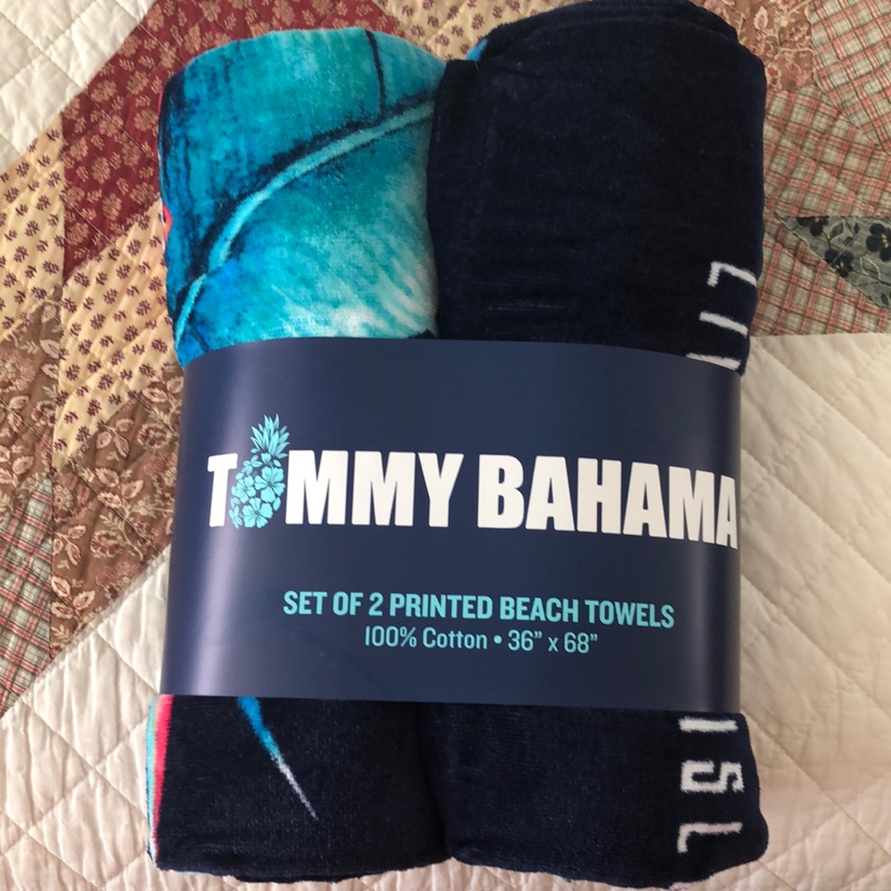 Tommy Bahama beach towels & beverage holders